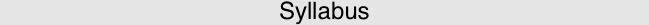 Syllabus
